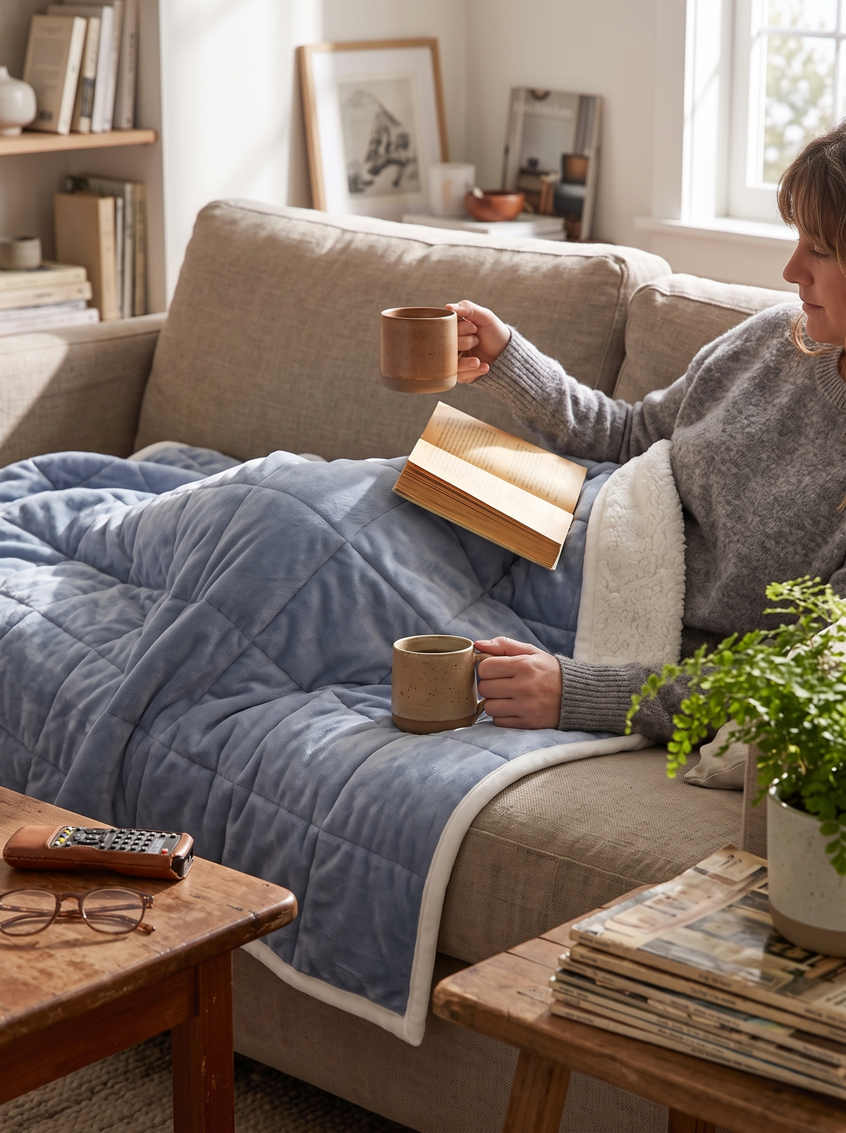 Soft Flannel Winter Throw lifestyle 2