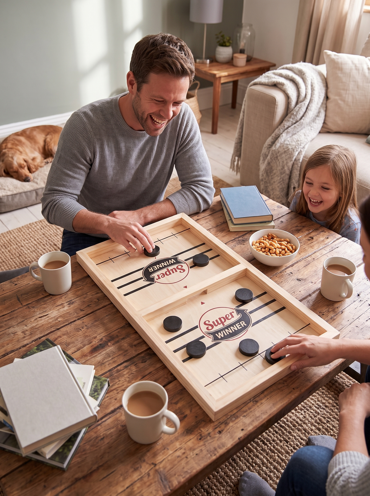 Wooden Fast Sling Puck Game lifestyle 1