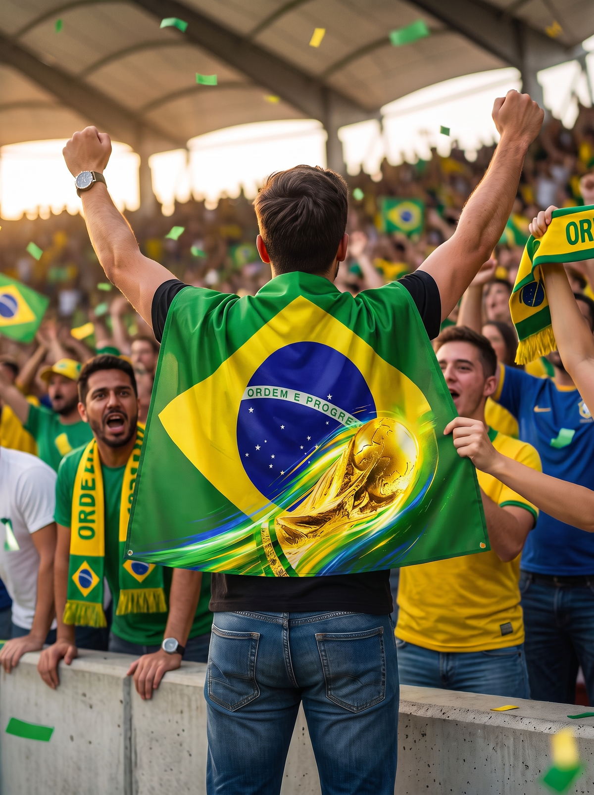 Brazil Flag Fan Cape lifestyle 1