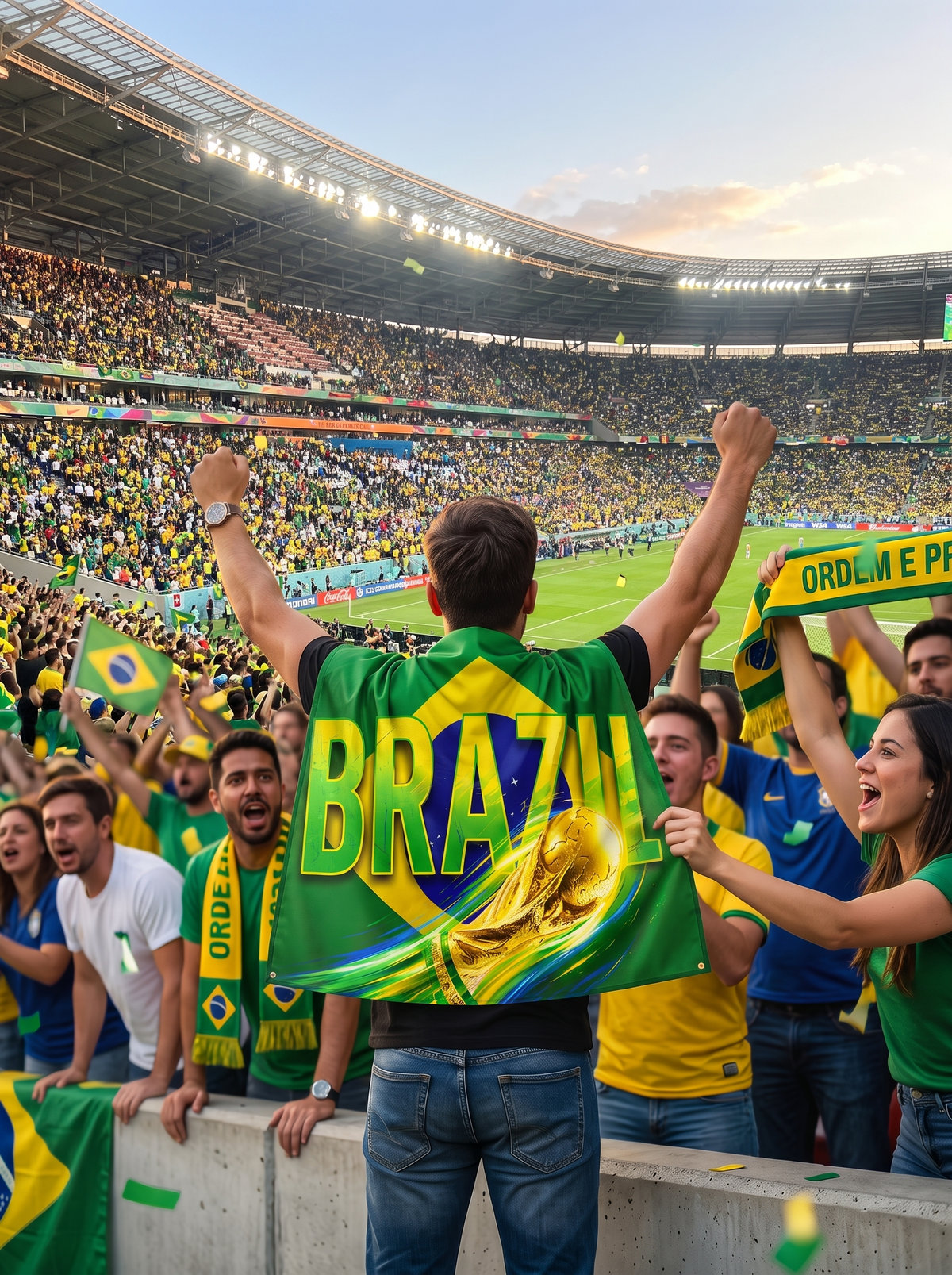 Brazil Flag Fan Cape lifestyle 2