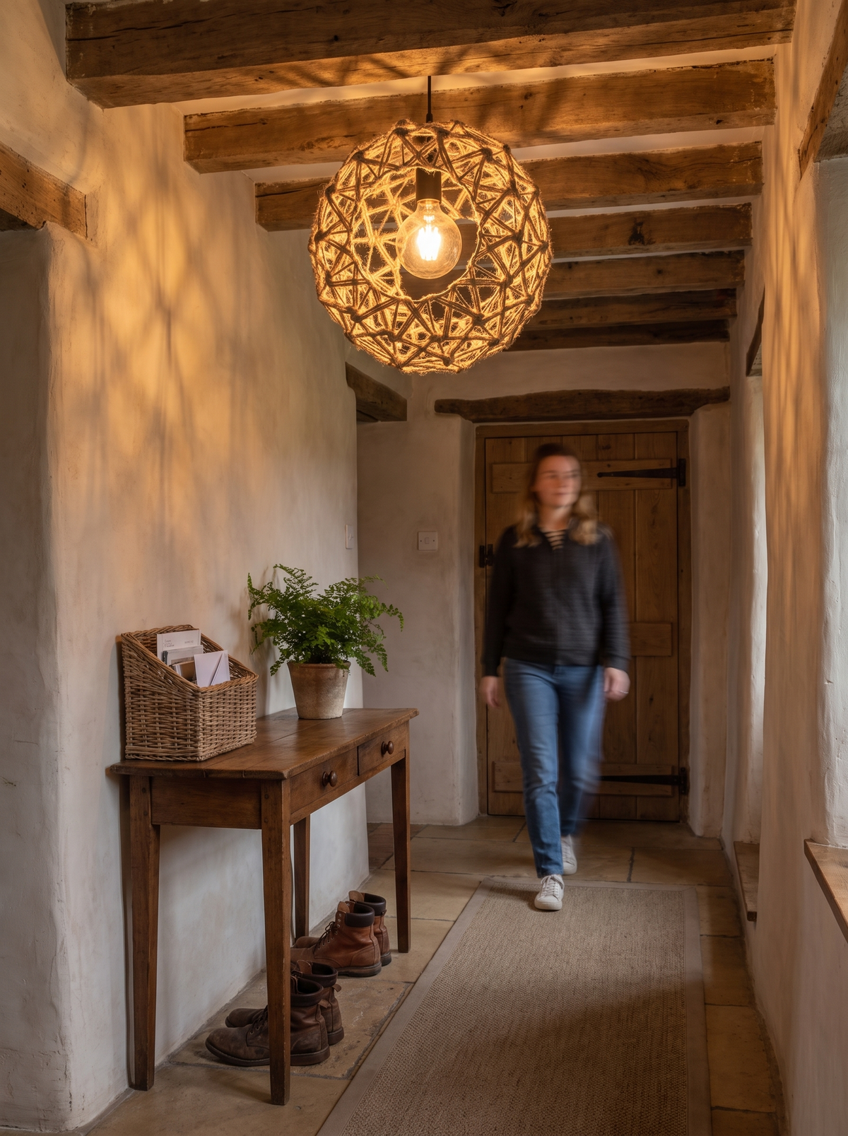 Hemp Rope Bohemian Ceiling Light lifestyle 3