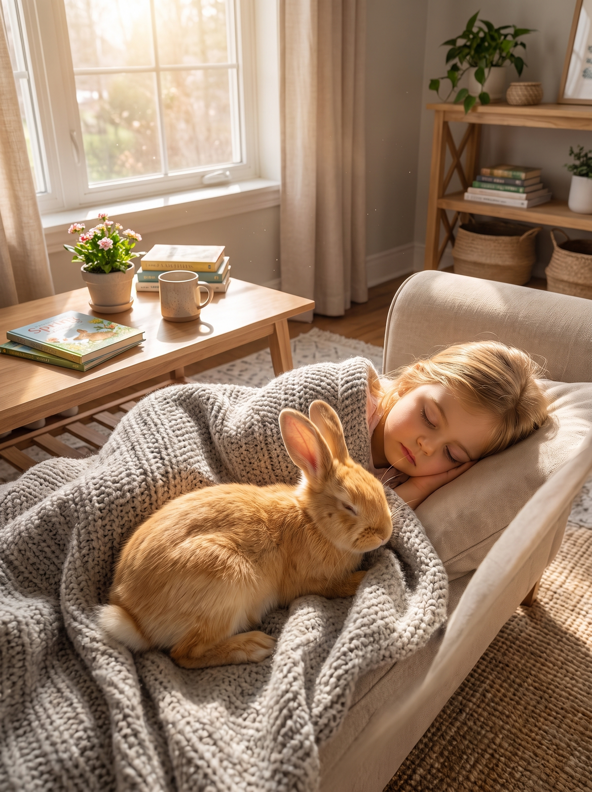 Lifelike Sitting Bunny Figurine lifestyle 3