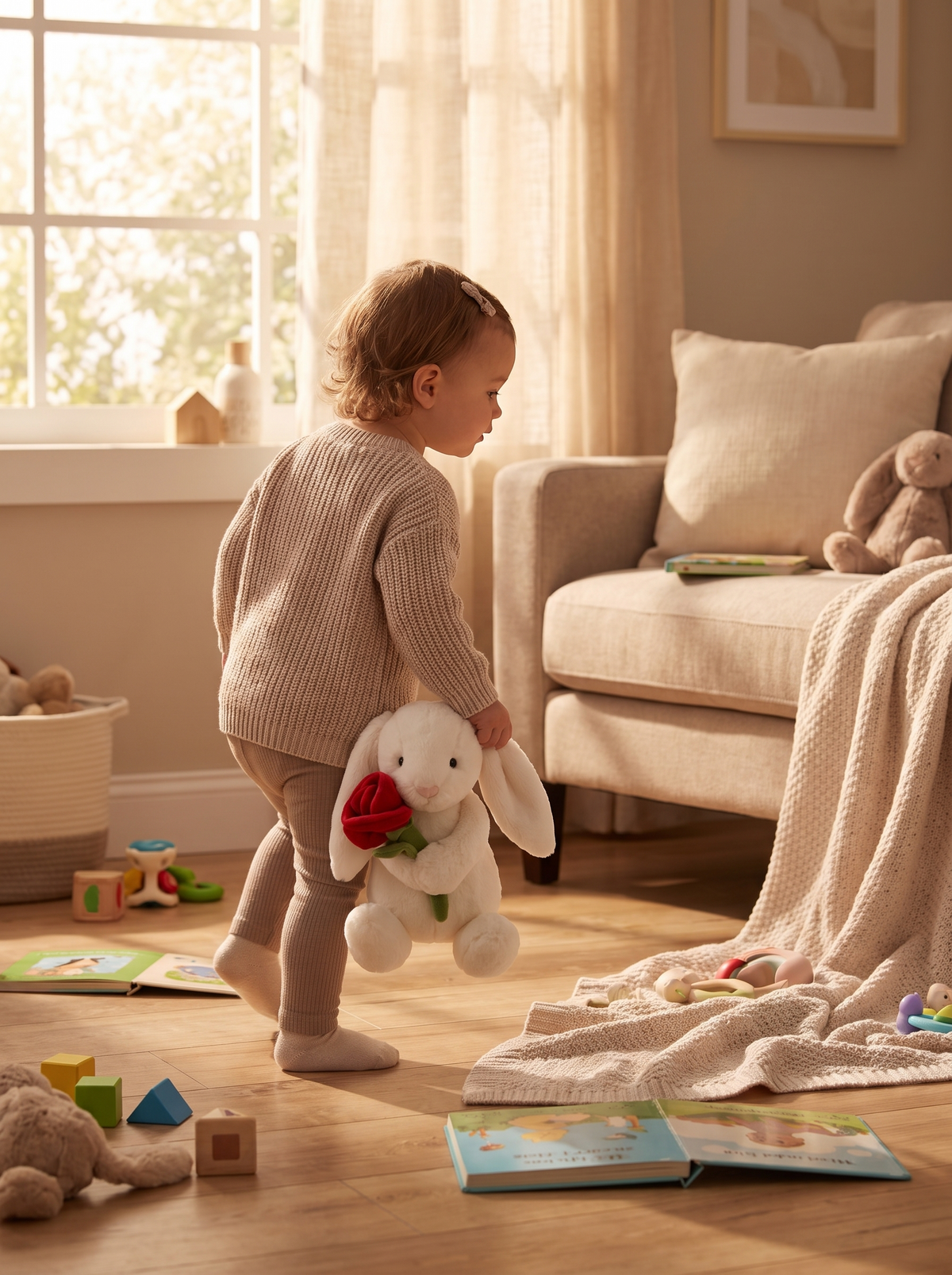 Bunnycat Soft Rabbit Plush Set lifestyle 2