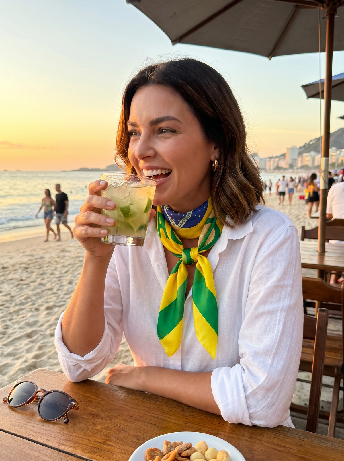 Brazil Flag Beach Towel lifestyle 3