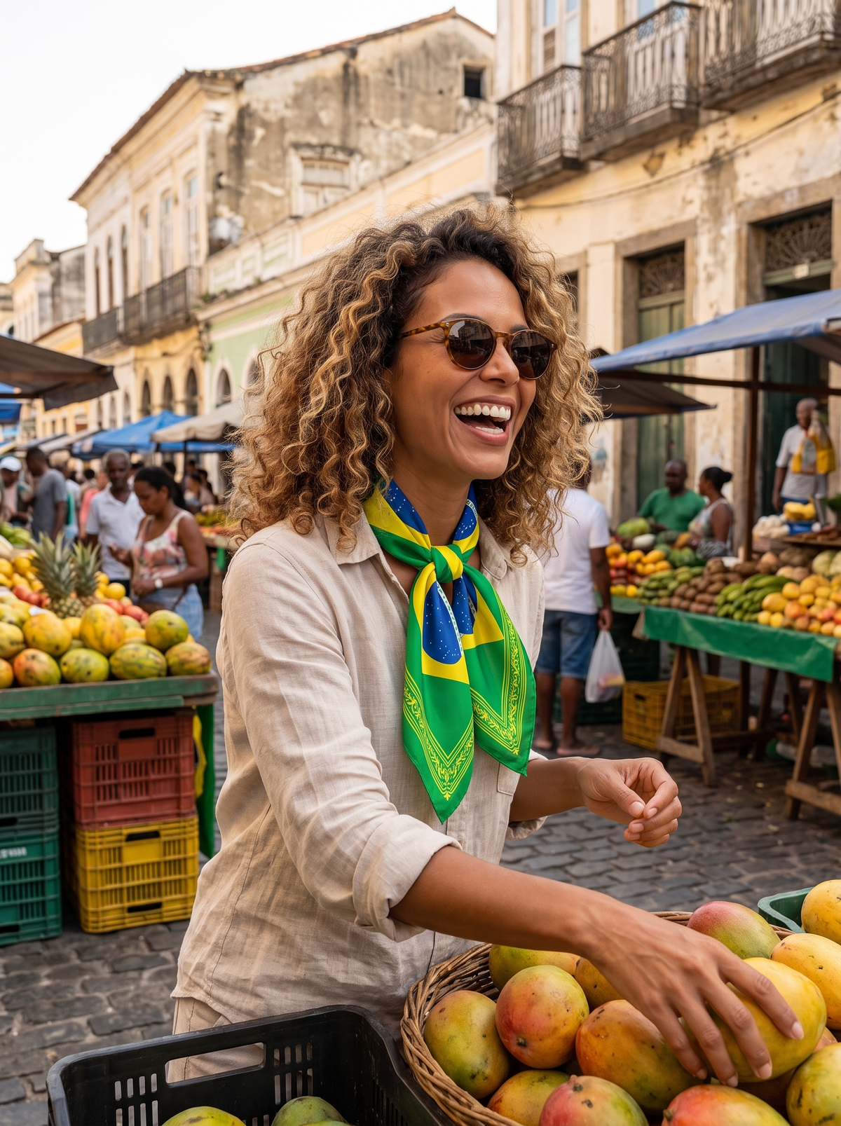 Brazil Flag Bandana Scarf lifestyle 1