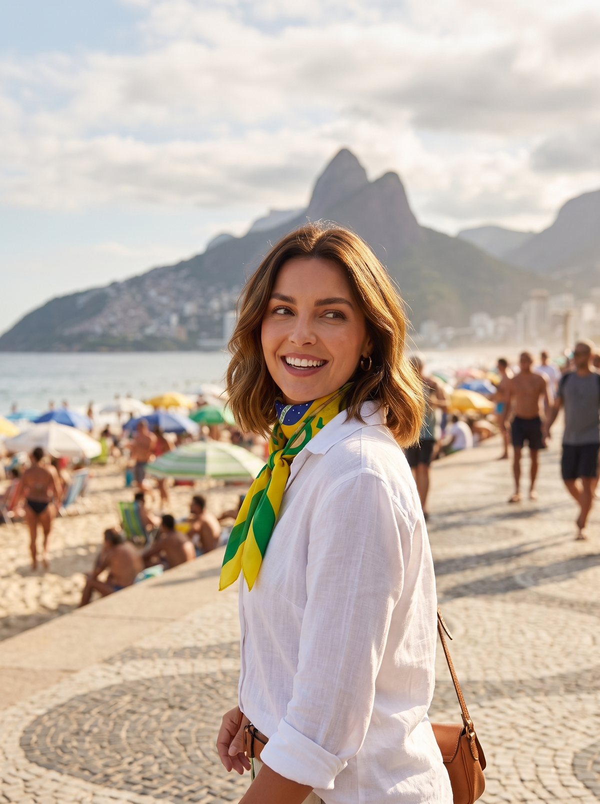 Brazil Flag Beach Towel lifestyle 2