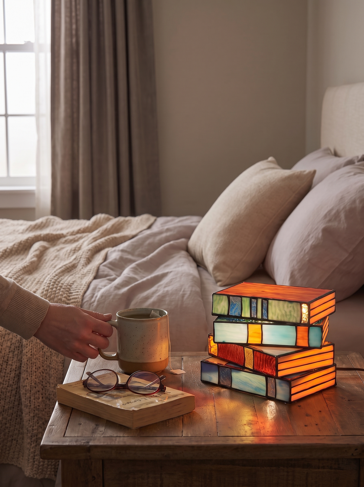 Stained Glass Book Lamp lifestyle 1