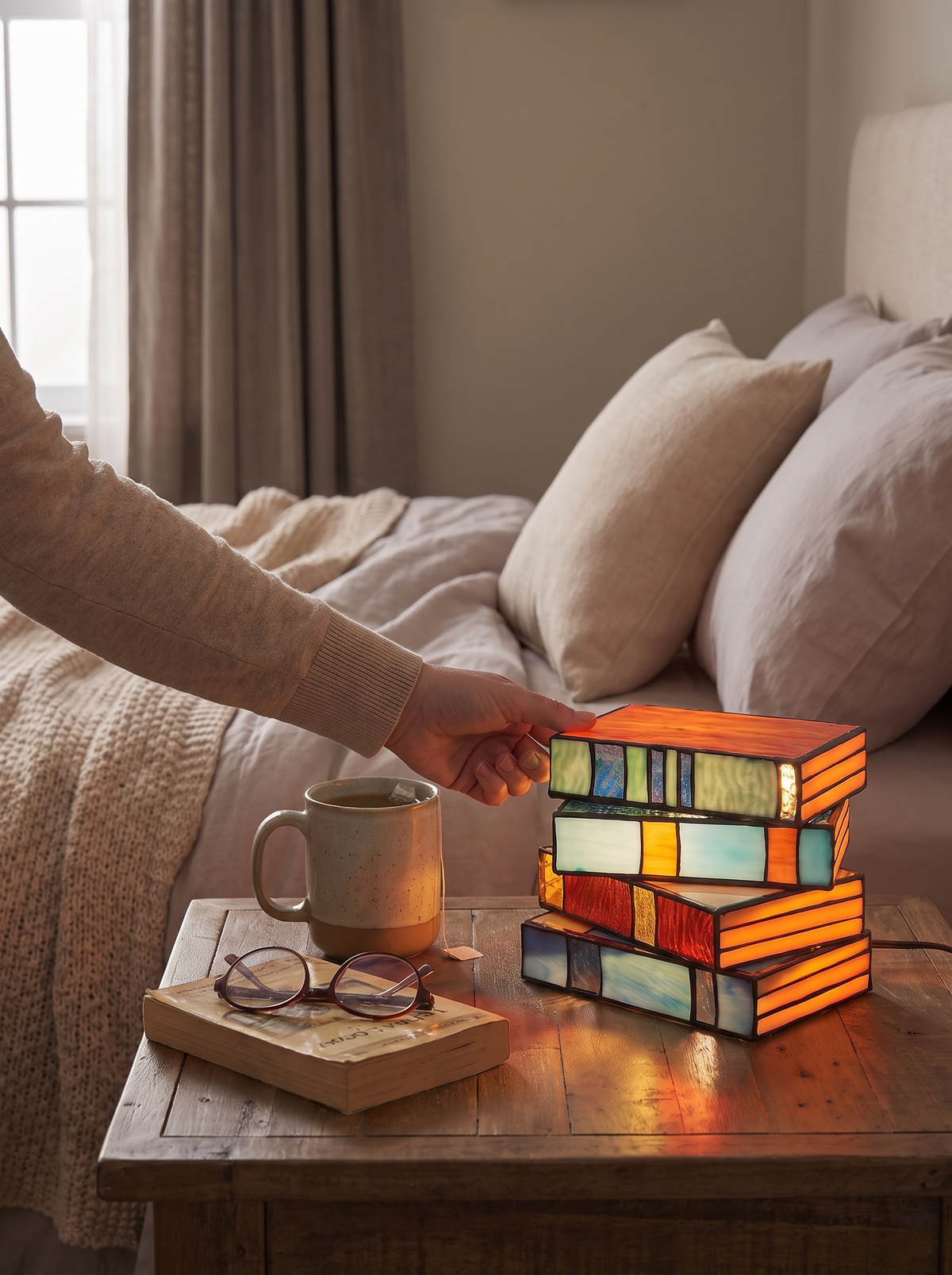 Stained Glass Book Lamp lifestyle 3