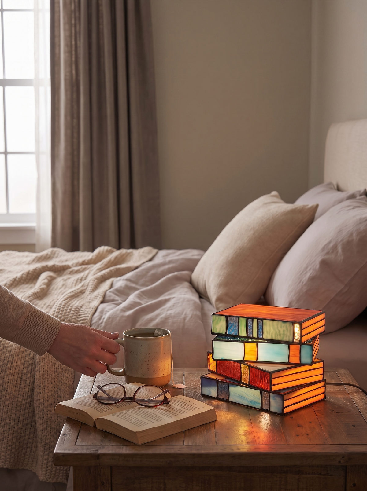 Stained Glass Book Lamp lifestyle 2