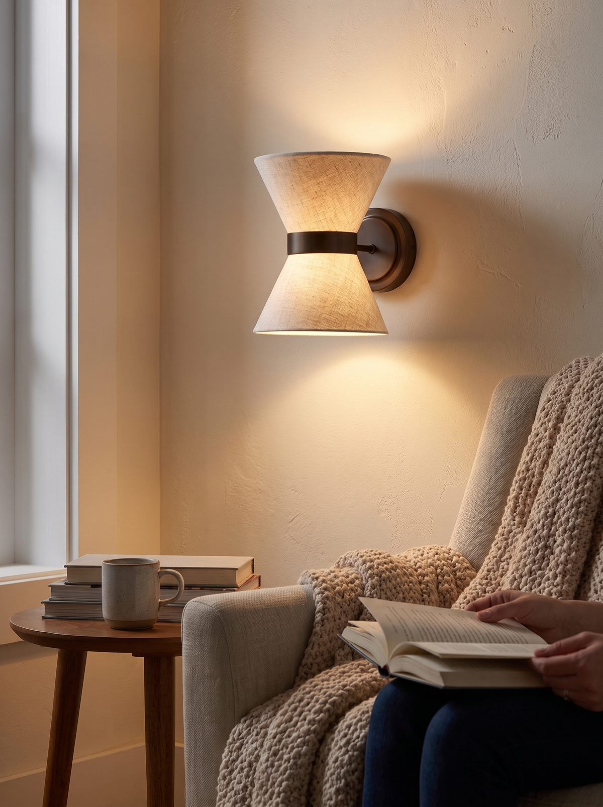 Bronze and Linen Wall Light lifestyle 3