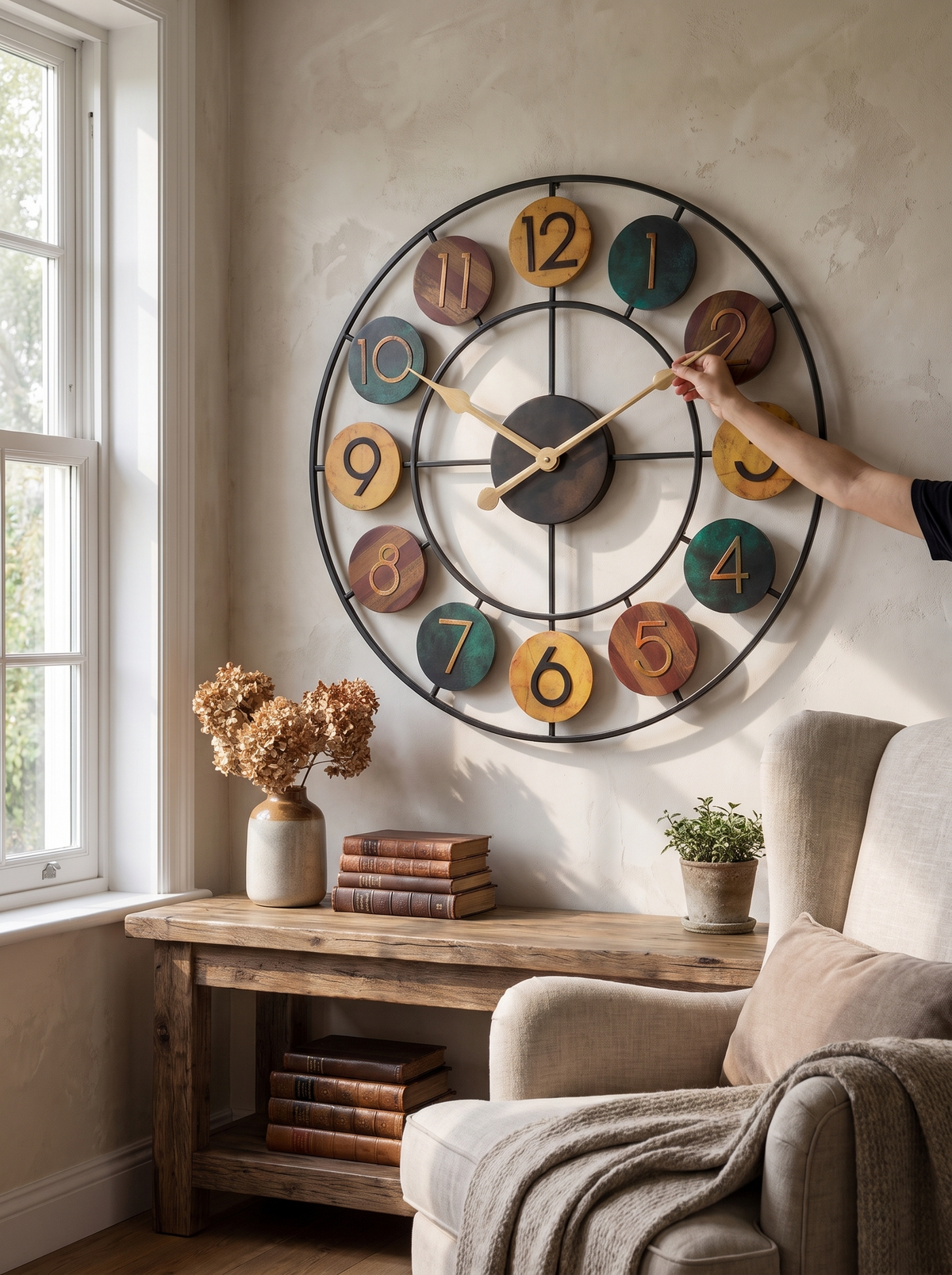 Retro Iron Colorful Wall Clock lifestyle 3
