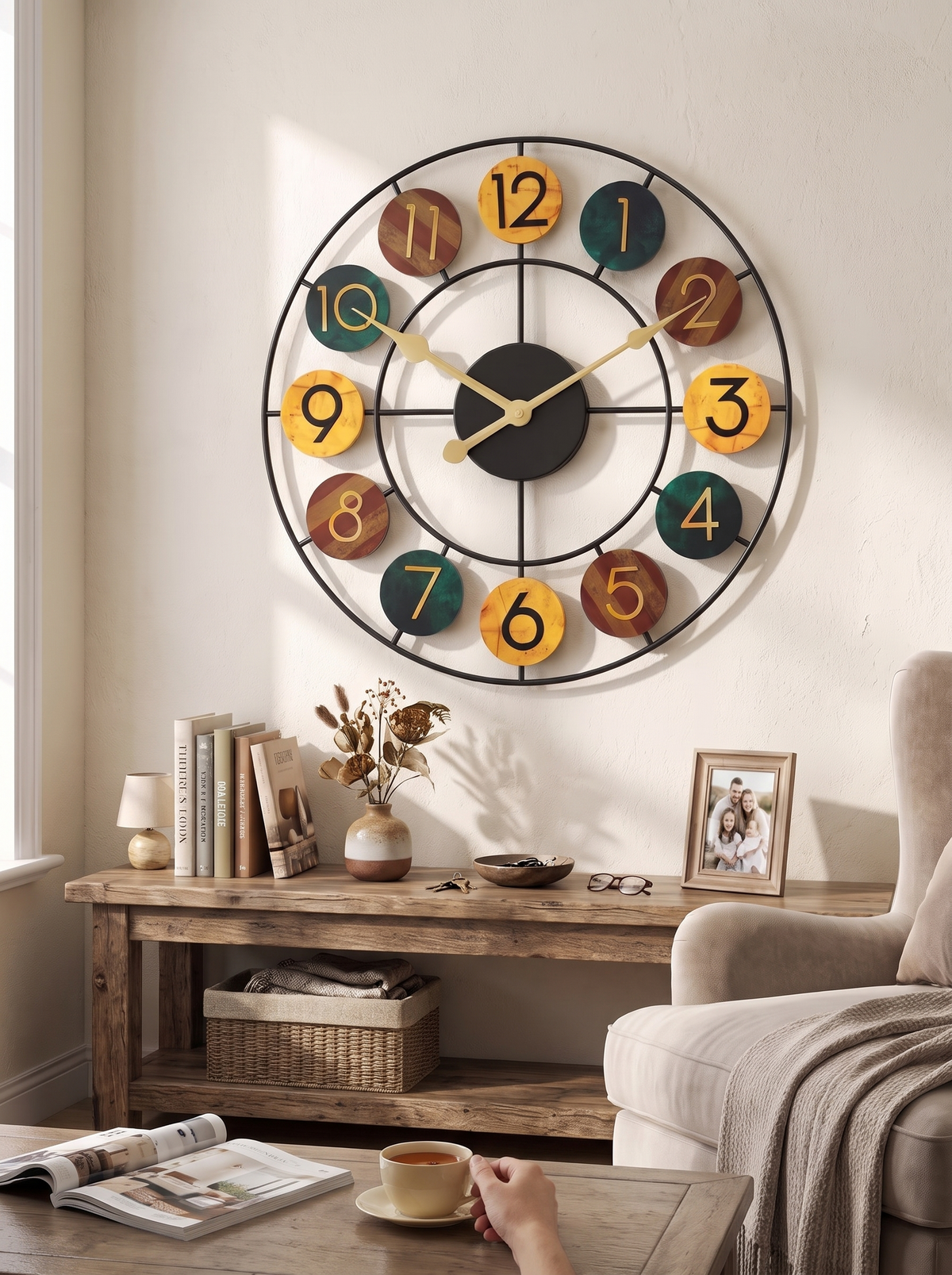 Retro Iron Colorful Wall Clock lifestyle 1