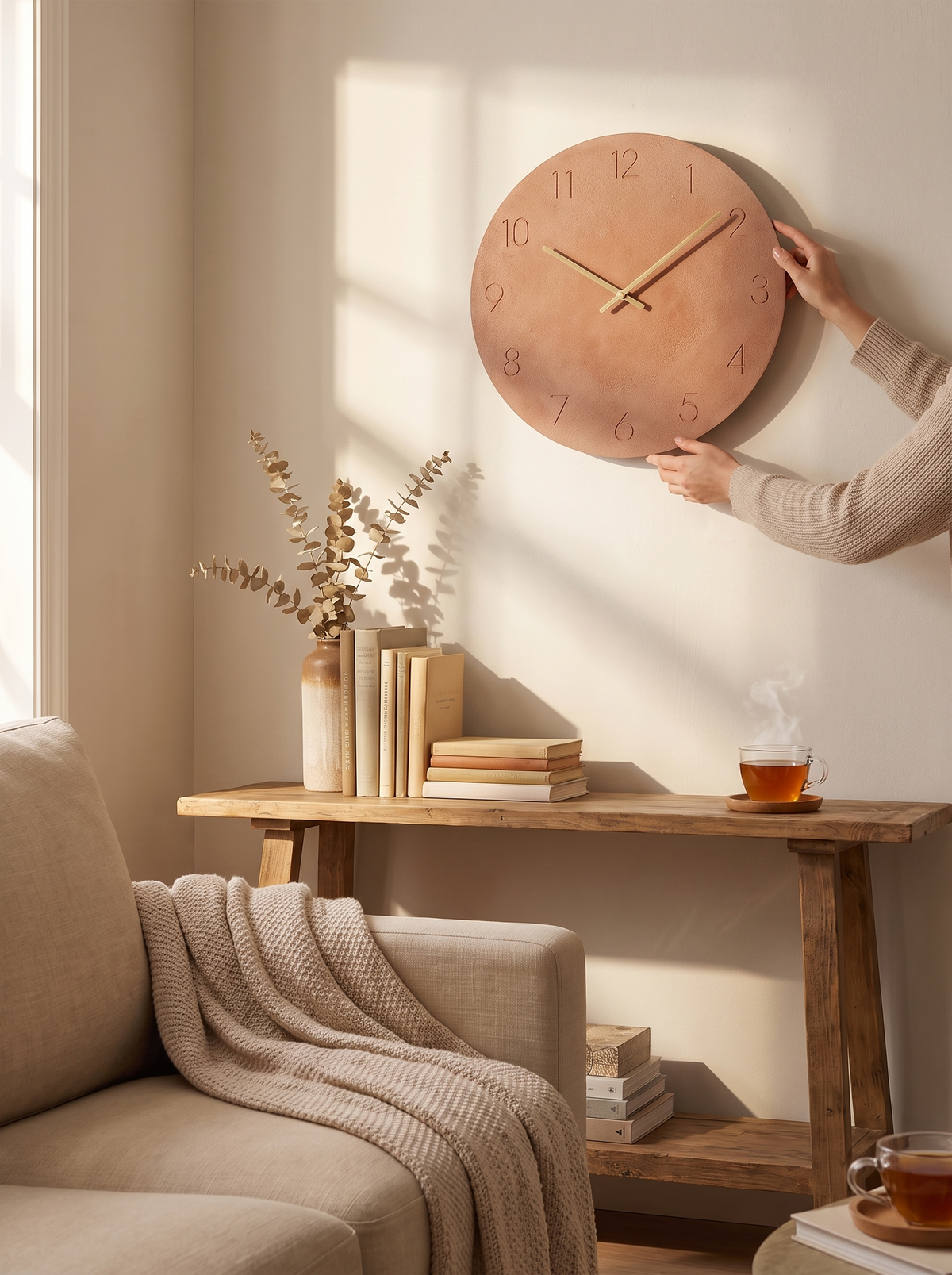 Nork Minimalist Wood Wall Clock lifestyle 2