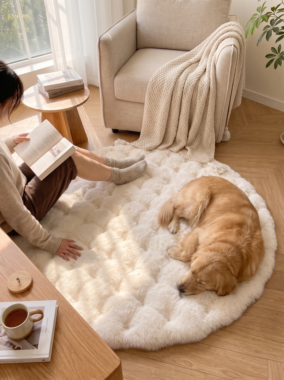 Cloud Round Bubble Rug lifestyle 3