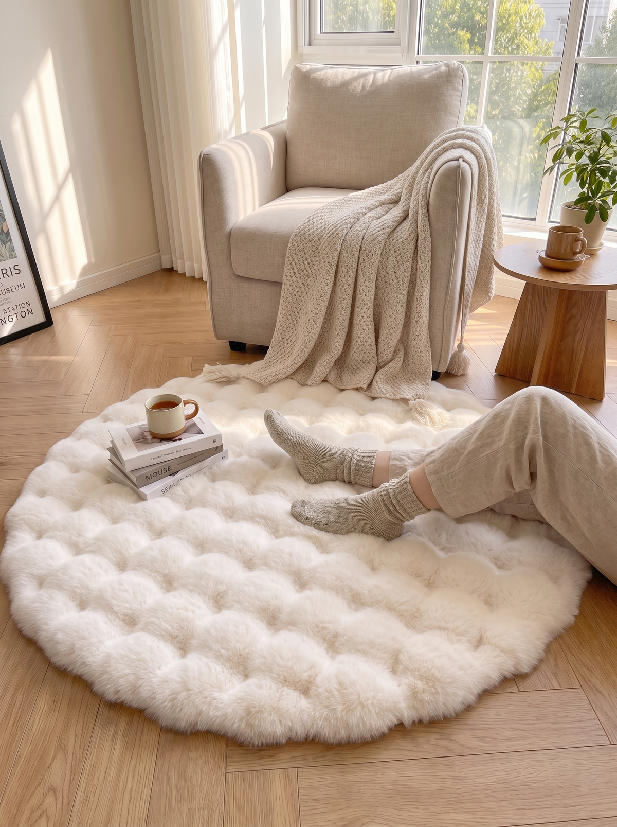 Cloud Round Bubble Rug lifestyle 2