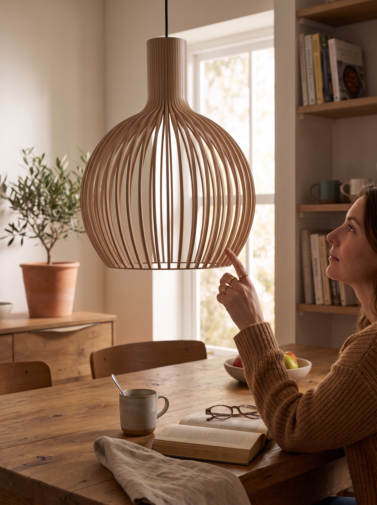Handcrafted Wooden Pendant lifestyle 2