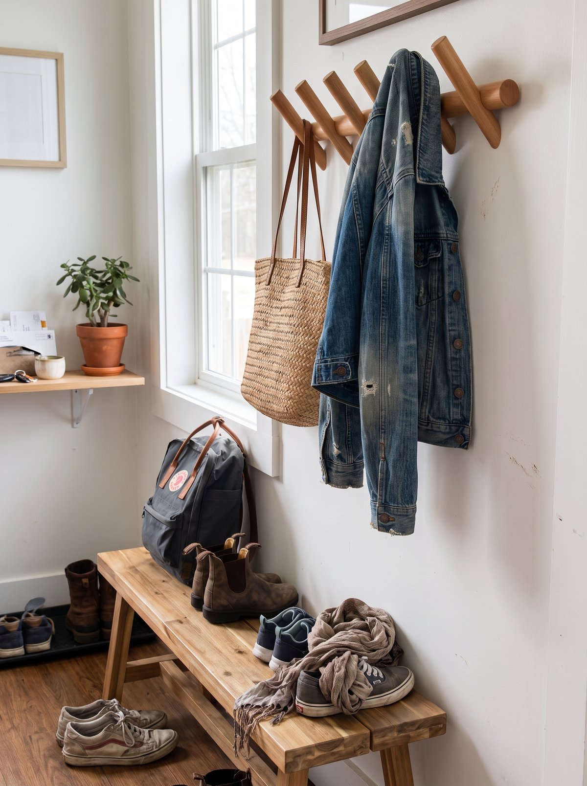 Maeve Solid Oak Wall Rack lifestyle 2