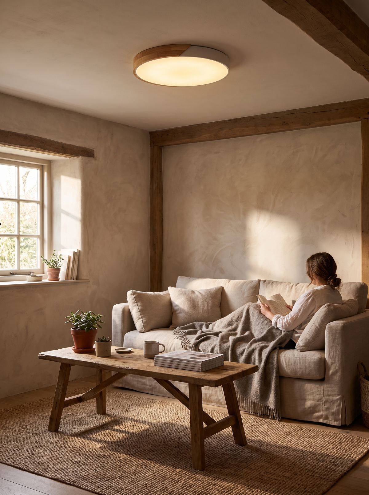 Nordic Wooden LED Ceiling Light lifestyle 2