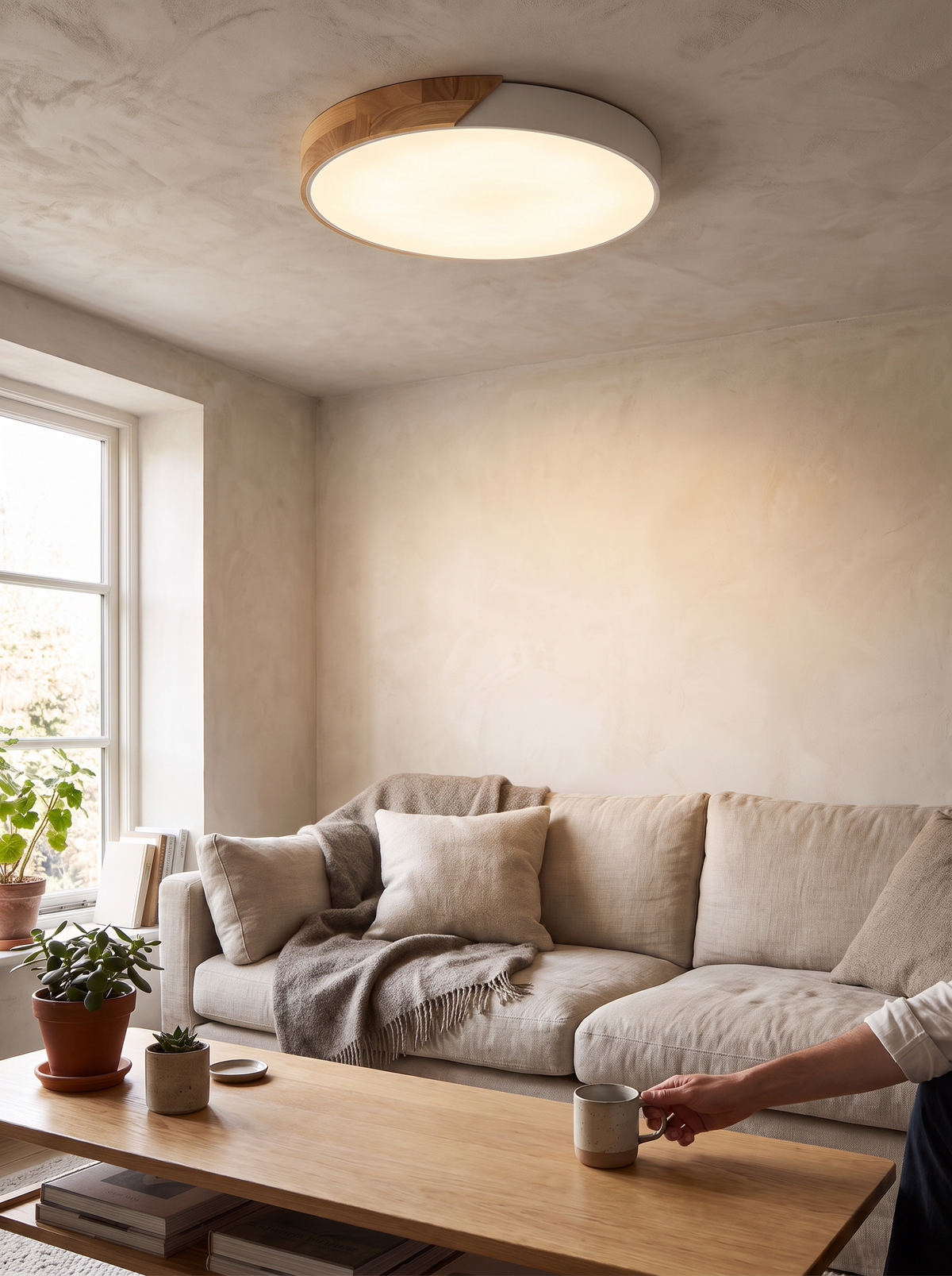 Nordic Wooden LED Ceiling Light lifestyle 3
