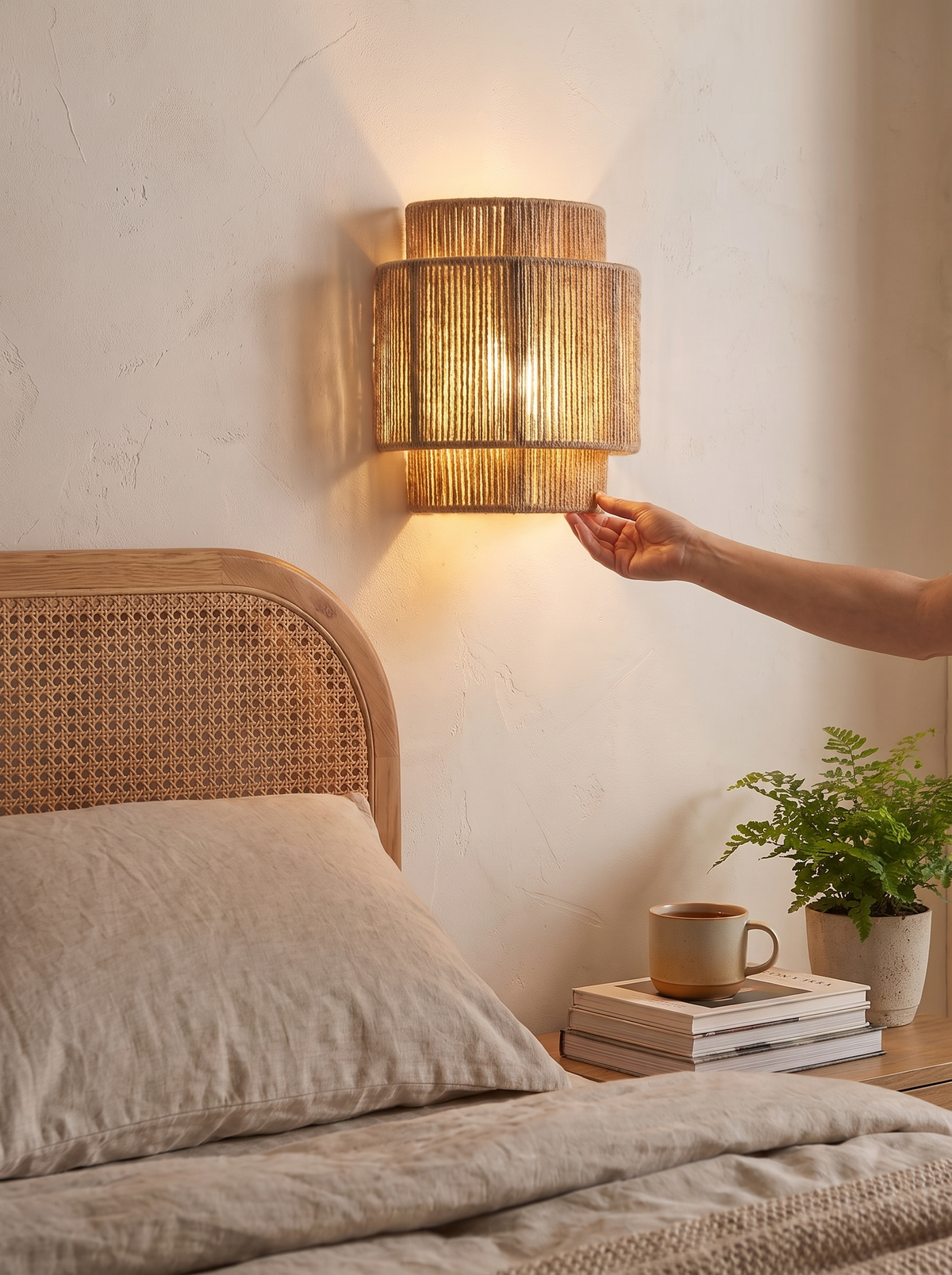RattanGlow Handwoven Wall Lamp lifestyle 3