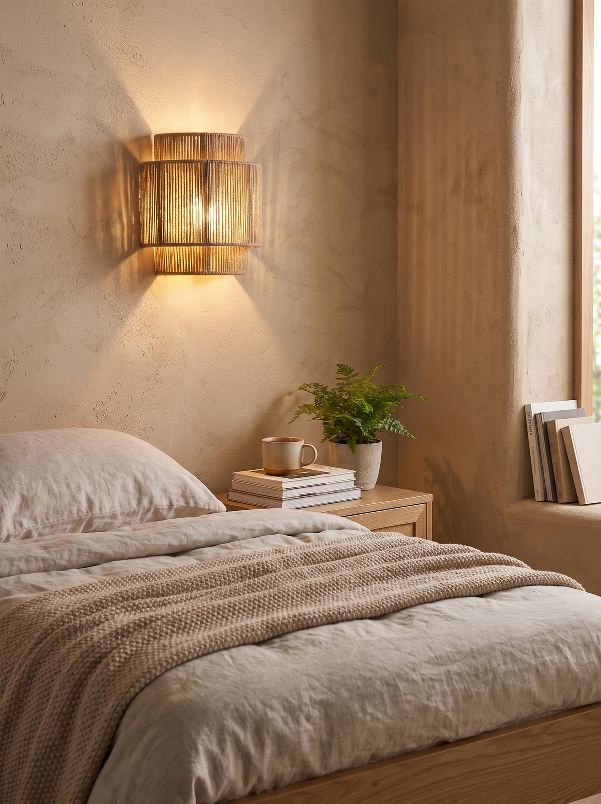 RattanGlow Handwoven Wall Lamp lifestyle 2