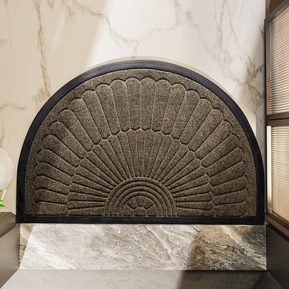 Semi-Circular Non-Slip Rubber Door Mat