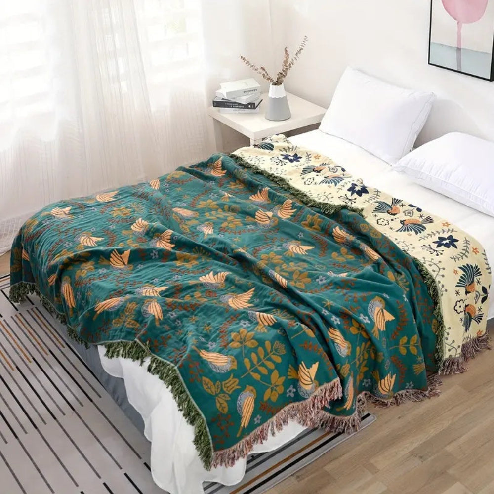 Scandinavian Bird Reversible Throw
