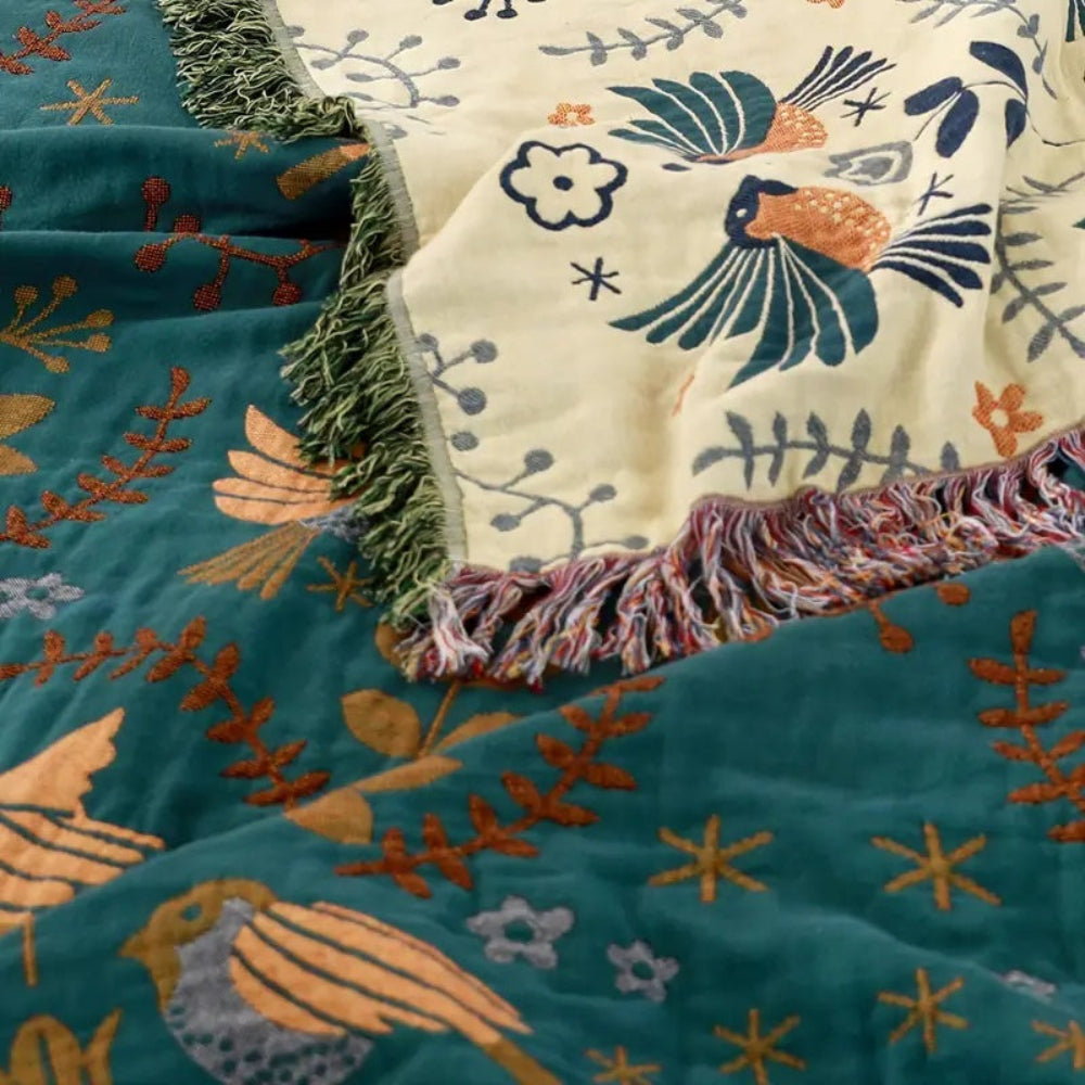 Scandinavian Bird Reversible Throw