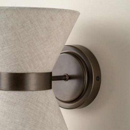 Bronze and Linen Wall Light