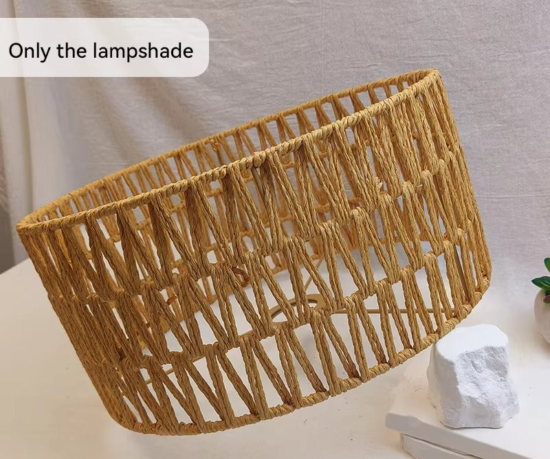 Boho woven rope drum lamp shade, shade only
