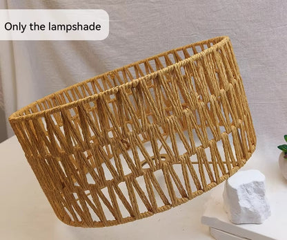 Boho woven rope drum lamp shade, shade only