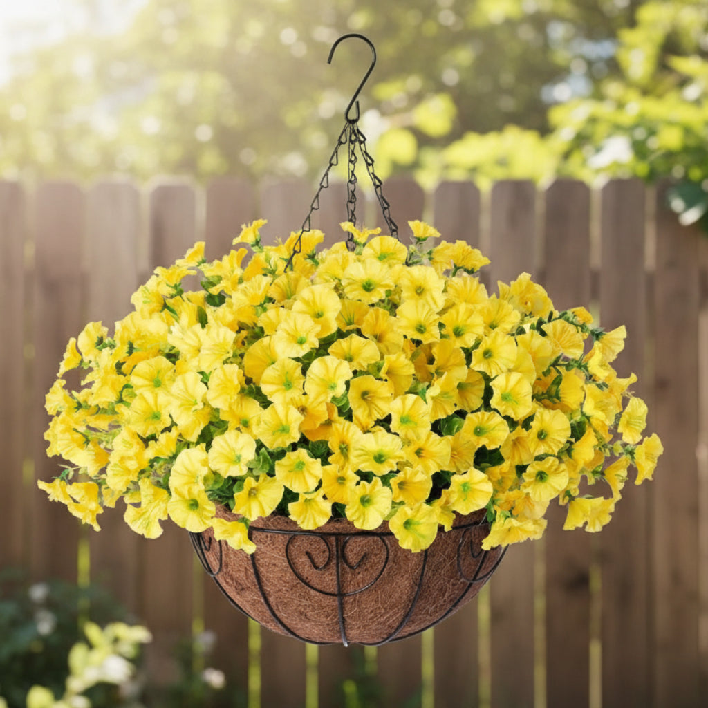 Silk Flower Hanging Basket Display