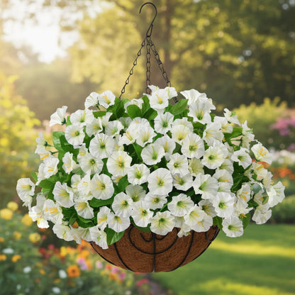 Silk Flower Hanging Basket Display