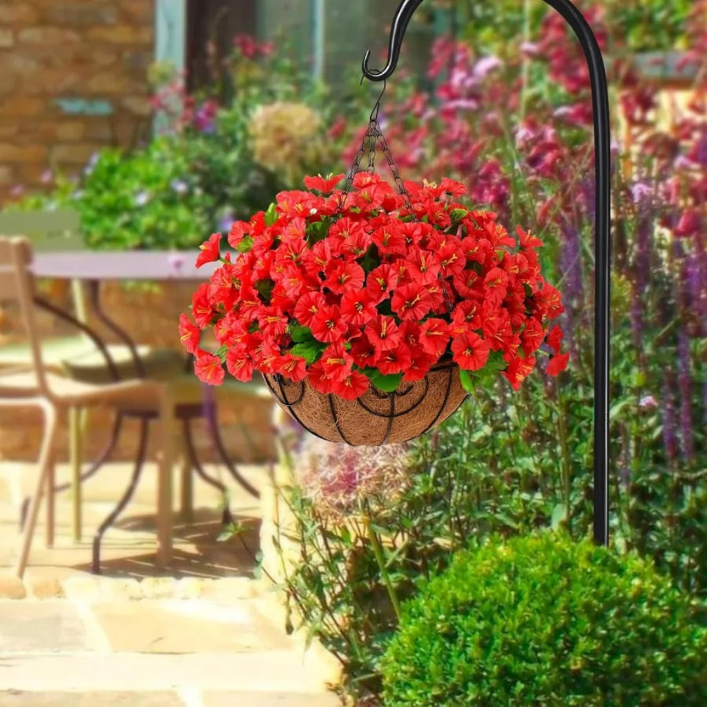 Silk Flower Hanging Basket Display