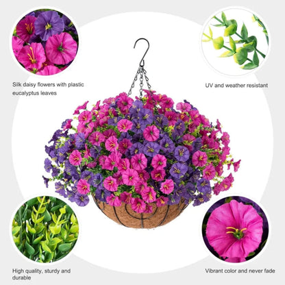 Silk Flower Hanging Basket Display