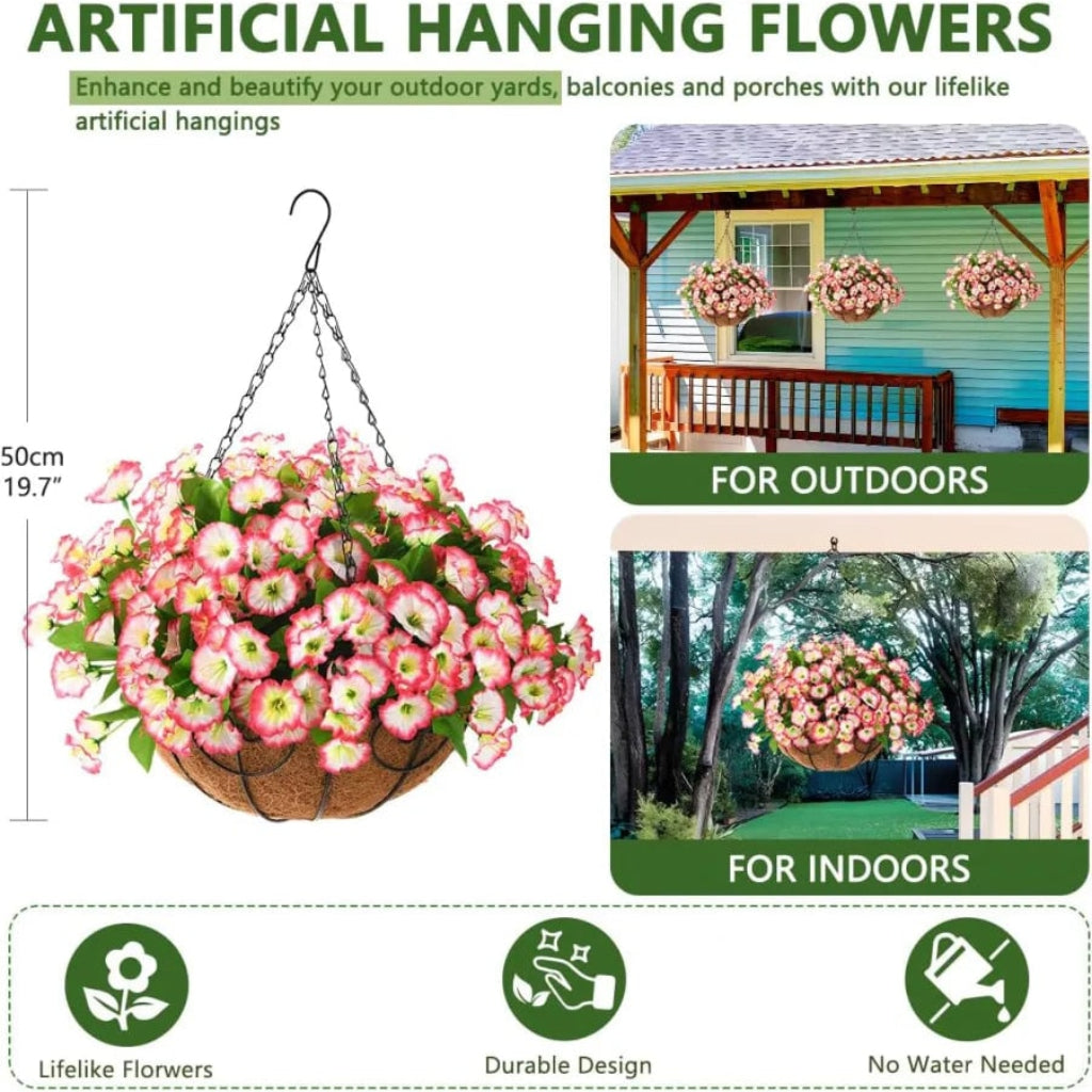 Silk Flower Hanging Basket Display