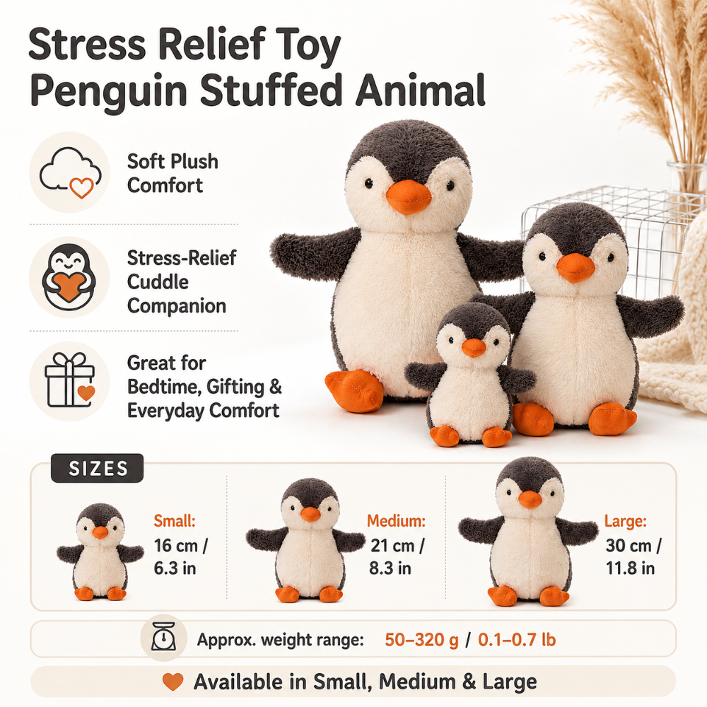 Penguin Plush Stress Relief Toy